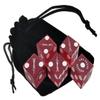 Authentic Casino Dice w/Pouch + Genuine Leather Cup Wide Opening (No Lining Natural, Las Vegas Stratosphere Red Frosted) view 2