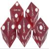 Authentic Casino Dice w/Pouch + Genuine Leather Cup Wide Opening (No Lining Natural, Las Vegas Stratosphere Red Frosted) view 3