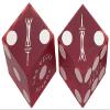 Authentic Casino Dice w/Pouch + Genuine Leather Cup Wide Opening (No Lining Natural, Las Vegas Stratosphere Red Frosted) view 4