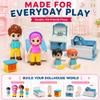 FUNERICA Dollhouse Family People Figures with Miniature Dollhouse Furniture and Accessories (Bed & Bath Family Set) view 4