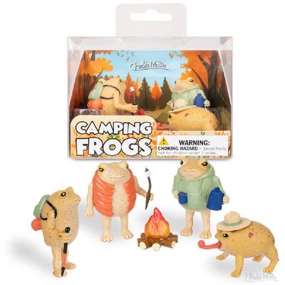 Archie McPhee Mini Camping Frog Vinyl Novelty Toy Set of 4
