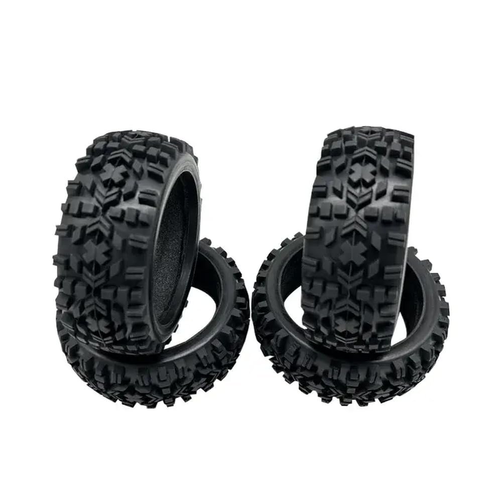 4 1/8 Tires with 17mm Hex Fit Compatible with 1 8 Scale RC Car Off Road Vehicle Compatible with Various Models
