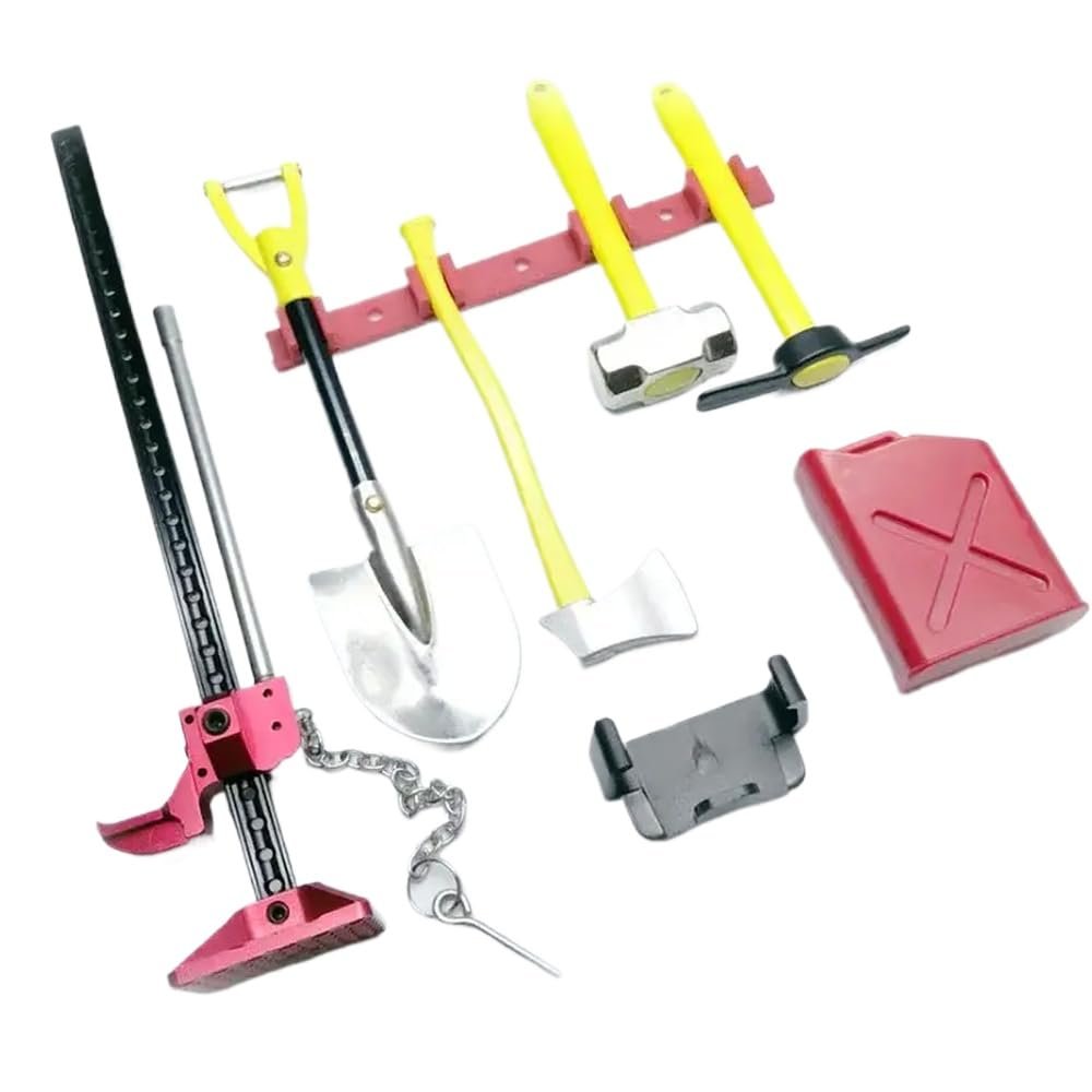 1 10 Scale RC Crawler Accessories with Fuel Tank Winch Jack Tools Compatible Compatible with CC01 D110 RC Car Parts