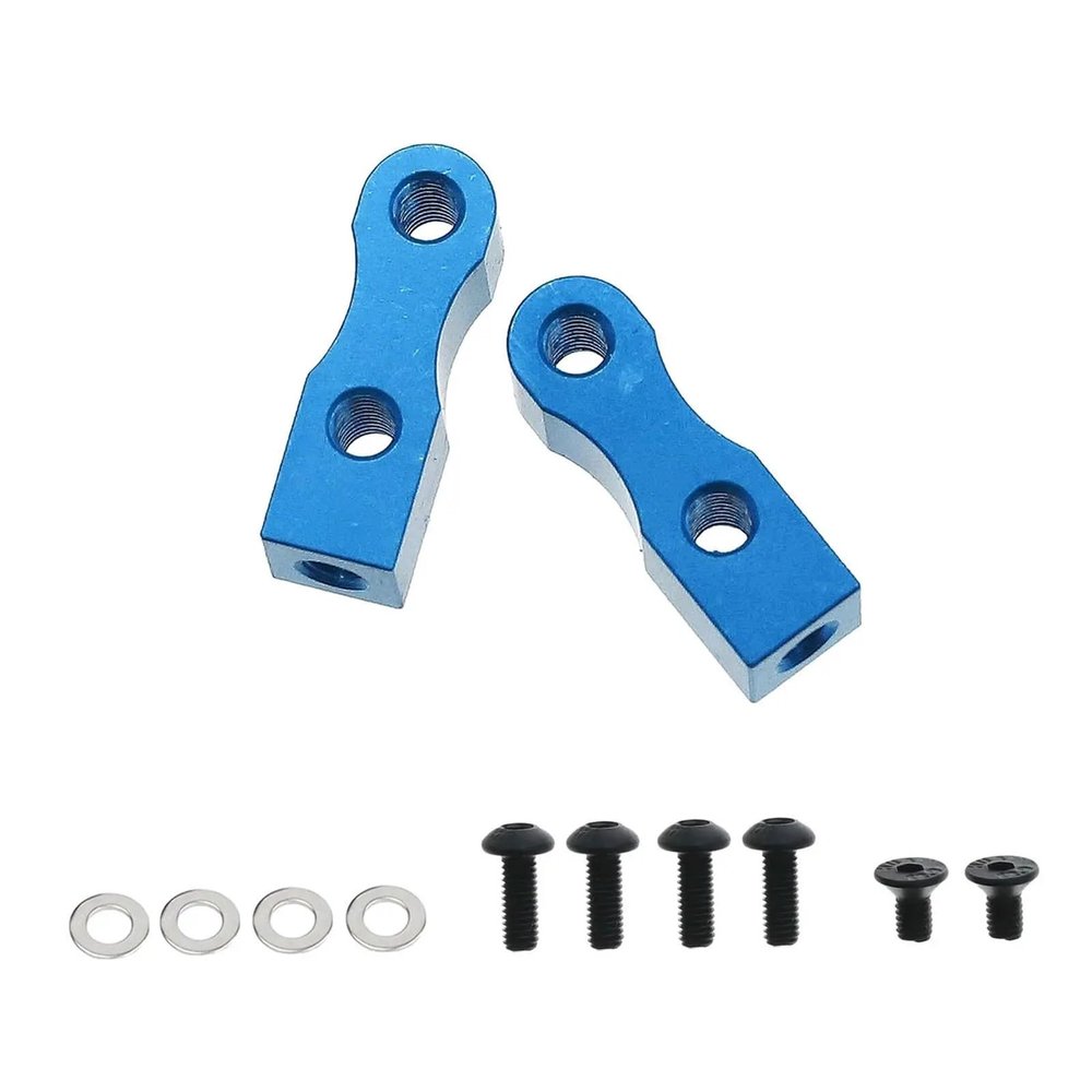 2 Pieces Servo Mount Brackets Metal Accessory Replacement Replace Parts for(Blue)
