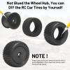 1/8 RC Wheel and Tires, daitoku 17mm Hex RC Off Road Racing Truck Tires and Wheels for Arrma Typhon 6S Talion 4WD HPI HSP Bazooka Camper Kyosho TRAXXAS - Black view 2