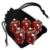 Authentic Casino Dice w/Pouch + Genuine Leather Cup Wide Opening (No Lining Natural, Reno Atlantis Red Polished) view 2