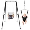 2-in-1 Baby Jumper & Swing - Foldable Stand, Stable Toddler Swing Set for Indoor & Outdoor Use (Black) view 1