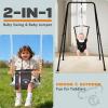2-in-1 Baby Jumper & Swing - Foldable Stand, Stable Toddler Swing Set for Indoor & Outdoor Use (Black) view 3
