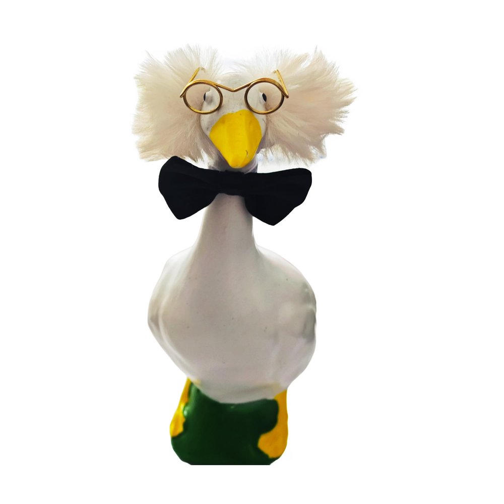 2 Set Old Man Desk Goose Outfit with Glasses Bow Ties for 7inch Desk Goose Costume Mini Porch Outfits