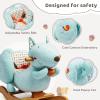 labebe Baby Rocking Horse, Blue Squirrel Rocking Horse for Toddler 1-3 Age Boy&Girl, Plush Rocking Squirrel with Seatbelt for 6 Months Babies, Children Ride-on Toy Wooden Animal Rocker view 3
