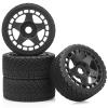 1/8 1/7 RC On Road Tires, daitoku 17mm Hex RC Car Tires and Wheels for 1/8 1/7 ARRMA Losi Kyosho GT2 W10 Tamiya HPI WR8 HSP - Black view 1