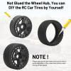 1/8 1/7 RC On Road Tires, daitoku 17mm Hex RC Car Tires and Wheels for 1/8 1/7 ARRMA Losi Kyosho GT2 W10 Tamiya HPI WR8 HSP - Black view 2