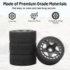 1/8 1/7 RC On Road Tires, daitoku 17mm Hex RC Car Tires and Wheels for 1/8 1/7 ARRMA Losi Kyosho GT2 W10 Tamiya HPI WR8 HSP - Black view 4