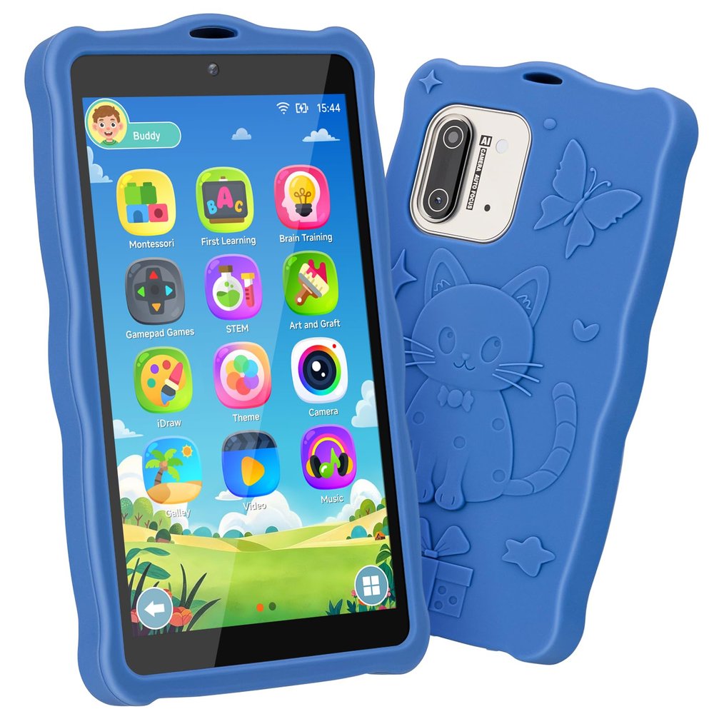 5.50" Touchscreen Kids Toys Smart Phone, Kids Phone with Games & Dual Camera, Toddler Toys Phone, Boys and Girls Learning Toy Phone for 3-9 Years Old (Blue)