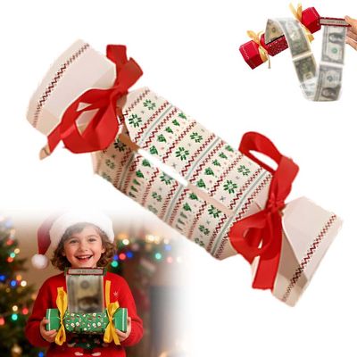 Candy Christmas Money Holders for Cash, Surprise Gift Boxes with Pull Out Card and Transparent Bags, Creative Money Gift Ideas for Kids and Adults (Christmas Trees, 1PC)