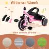 BABY JOY Toddler Tricycle, Kids Trike with Adjustable Seat and Storage Basket for Boys Girls Indoor and Outdoor Riding, Toddler Trike for Baby 3-5 Years Old (Pink) view 4