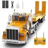 39.6" Giant RC Semi-Trailer Truck for Kids | 1:12 Scale 16-Channel Remote Control Transport Truck with Lights & Sounds, Rechargeable Construction Vehicle Toy, Birthday Gift for Boys Ages 6+ (2026 New) view 1
