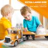 39.6" Giant RC Semi-Trailer Truck for Kids | 1:12 Scale 16-Channel Remote Control Transport Truck with Lights & Sounds, Rechargeable Construction Vehicle Toy, Birthday Gift for Boys Ages 6+ (2026 New) view 2