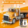 39.6" Giant RC Semi-Trailer Truck for Kids | 1:12 Scale 16-Channel Remote Control Transport Truck with Lights & Sounds, Rechargeable Construction Vehicle Toy, Birthday Gift for Boys Ages 6+ (2026 New) view 4