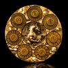 7-in-1 Spinner Dice Set  3D Metal Dragon-Embossed Polyhedral RPG Accessory Role Playing Dice for Dungeons & Dragons, Pathfinder, RPG and Tabletop Games (D4, D6, D8, D10, D%, D12, D20) Gold view 1