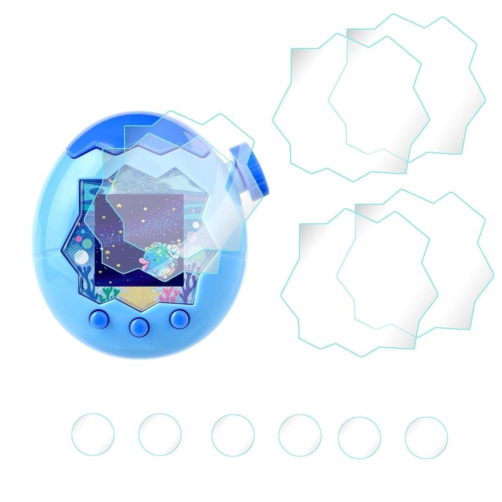 Tznzxm for Tamagotchi Paradise screen protector [6 Pcs] +Button Film (6Pcs), Case Friendly HD Clear [Anti-Scratch] [Bubble Free] [Anti-Fingerprint] PET Film for Tamagotchi Paradise