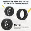1/8 1/7 RC On Road Tires, daitoku 17mm Hex RC Wheel and Tires for 1/8 1/7 ARRMA Losi Kyosho GT2 W10 Tamiya HPI WR8 HSP - Style D (Black) view 2