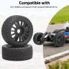 1/8 1/7 RC On Road Tires, daitoku 17mm Hex RC Wheel and Tires for 1/8 1/7 ARRMA Losi Kyosho GT2 W10 Tamiya HPI WR8 HSP - Style D (Black) view 3