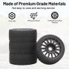 1/8 1/7 RC On Road Tires, daitoku 17mm Hex RC Wheel and Tires for 1/8 1/7 ARRMA Losi Kyosho GT2 W10 Tamiya HPI WR8 HSP - Style D (Black) view 4
