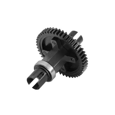 46T Spur Gear Assembled Center Differential Straight Shaft W195 Compatible with 1/8 Scale 4WD RC Cars Upgrade Replacement Parts(Black)