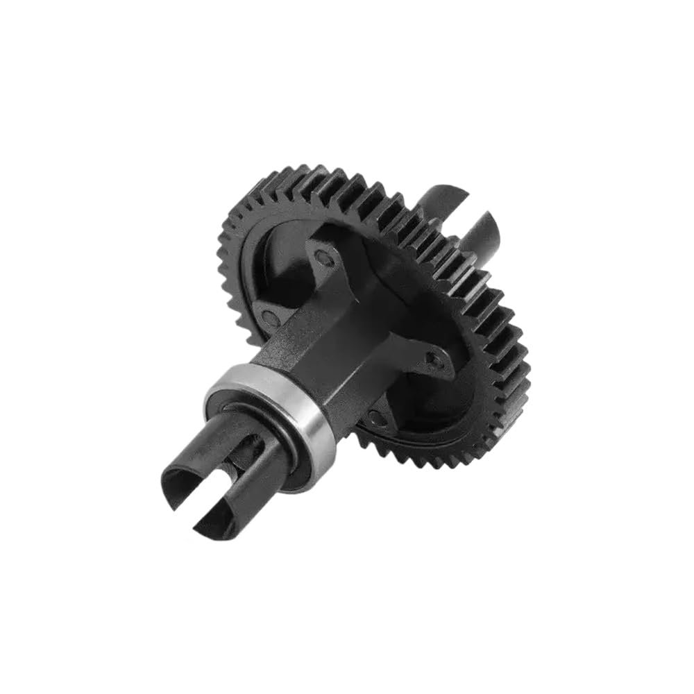 46T Spur Gear Assembled Center Differential Straight Shaft W195 Compatible with 1/8 Scale 4WD RC Cars Upgrade Replacement Parts(Black)
