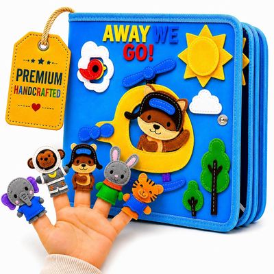 Bright Keiki Busy Book for Toddlers 13 Montessori Busy Board & Educational Toys for 2 Year Old Away We Go Travel Activity Book