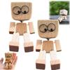 DUARIHA Shaking Wooden Man Figurine,Charming Little Wooden Figure That Sways with 12PCS Magnetic Expressions,Portable Handmade Car Ornament Desktop Decor,Creative Gift (2pc) view 1