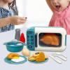 CoudarTitie 17Pcs Kids Pretend Play Microwave Toys Cookwares Toy Educational Funny Home Decoration Cooking Utensils for Girls Boys, Blue view 2