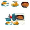 CoudarTitie 17Pcs Kids Pretend Play Microwave Toys Cookwares Toy Educational Funny Home Decoration Cooking Utensils for Girls Boys, Blue view 4