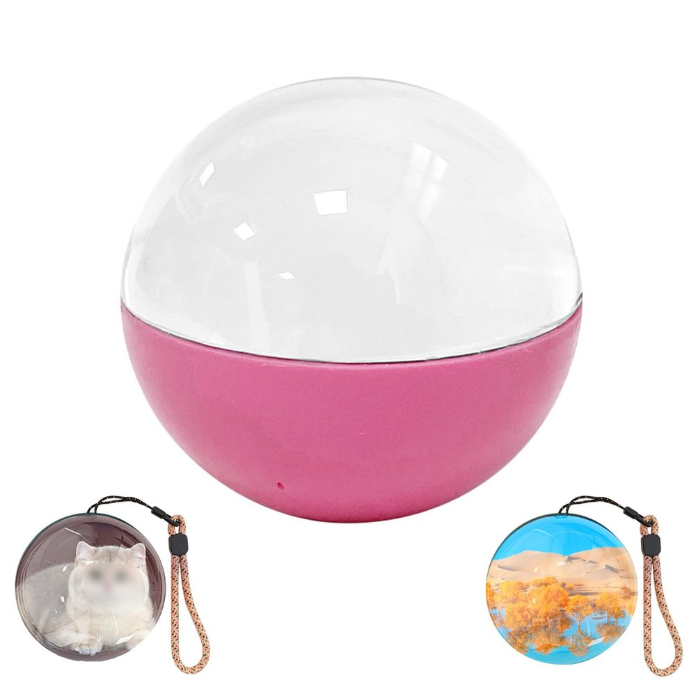 2025 New Crystal Ball Video Player,Video Sphere,Memory Sphere Lamp,2.7in 3D Crystal Ball Ultrasound with Electronic Display Sound,Mobile Transmission of Videos and Pictures,for Christmas,(Color:Pink)