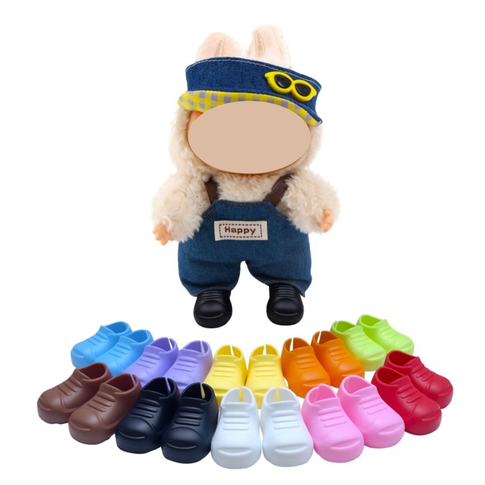 10 Pairs Doll Shoes for 17cm Labubu Doll, Mini Shoes for 6.9 inch Dolls, Doll Accessories Shoes Sitting Standing Series