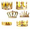 6 Piece Birthday King Crowns, Gold Foam Prince and Princess Crowns, King and Queen Party Hats with Gem Design, Headwear for Kids, Boys & Girls Birthday Party Supplies, Christmas Event Decorations view 1