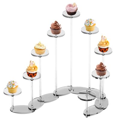 9-Tier Transformable Acrylic Shelf Stand, Clear Organizer For Collectibles, Cupcakes, Makeup, Action Figures
