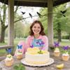 13 PCS Blue & Purple Happy Birthday Cake Toppers 3D Double-Layer Butterfly Cupcake Decorations for Birthday Parties and Baby Showers Cake Decor view 3