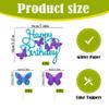 13 PCS Blue & Purple Happy Birthday Cake Toppers 3D Double-Layer Butterfly Cupcake Decorations for Birthday Parties and Baby Showers Cake Decor view 4