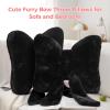 2 Pcs Bow-Style Soft Pillows for Sofa and Bedroom, Plush Black Accents Ideal for Office Decoration view 4
