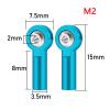 Parts For 10PCS M2 Metal Link Tie Rod Ends For Universal Joint Ball Head Buckle RC Boats For Mini Steering Pushrod Connecting Rods(SKY BLUE) view 2