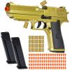 Automatic Shell Ejecting Toy Gun with 100 Soft Bullets,24 Shells,2 Magazines,Realistic Toy Gun Pistol,Christmas Birthday Gifts for Kids Adults Boys Age 8+(Gold) view 1