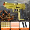 Automatic Shell Ejecting Toy Gun with 100 Soft Bullets,24 Shells,2 Magazines,Realistic Toy Gun Pistol,Christmas Birthday Gifts for Kids Adults Boys Age 8+(Gold) view 2