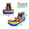 Dolphin Inflatable Water Slide for Kids and Adults with Splash Pool and Sprinkler, Commercial Grade Backyard Water Park with Safety Net and No-Jump Top, 25ft x 9ft x 14ft with Blower view 4