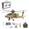 1/32 F11-N AH64 RC Helicopter for Adults, 2.4G 6CH Coaxial Dual Rotor 6G/3D Military Remote Control Helicopter with Optical Flow Altitude Hold, RC Aircraft Model Gift -RTF view 1