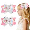 2PCS Hair Bows for Baby Girls Birthday - Glitter 2nd Birthday Hair Bow Sweet Theme with Ice Cream Party, Pink Hair Accessories for Baby Toddler 1 2 3 4 5 6 Years, Outfit & Decorations view 2