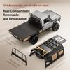 RC Truck, 1/12 Scale 4x4 RC Rock Crawler Off Road Pickup Truck, 2.4Ghz All Terrain 4WD RC Crawler with LED Light & Movable Rear Compartment, Gift for Adult (Silver) view 4