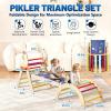 CypherX Land Pikler Triangle Set, 8 in 1 Pickler Climbing Set, Foldable Wooden Climbing Toys, Montessori Foldable Climbing Gifts, Indoor Playground Jungle Gyms with Arch Ramp and Ladder for 1-6 view 2