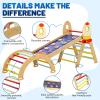 CypherX Land Pikler Triangle Set, 8 in 1 Pickler Climbing Set, Foldable Wooden Climbing Toys, Montessori Foldable Climbing Gifts, Indoor Playground Jungle Gyms with Arch Ramp and Ladder for 1-6 view 3